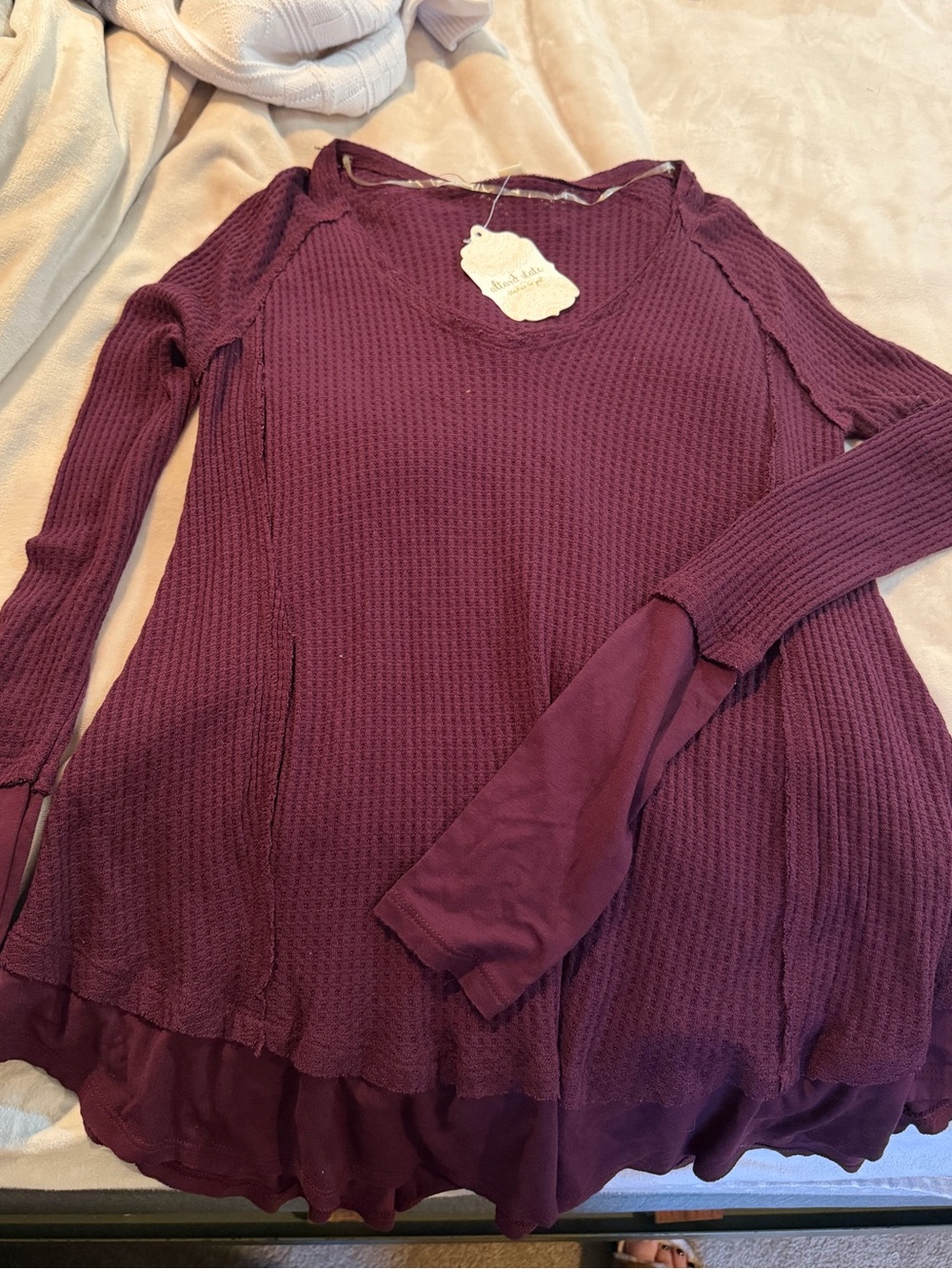 Altar'd State Plum Waffle Knit Tunic